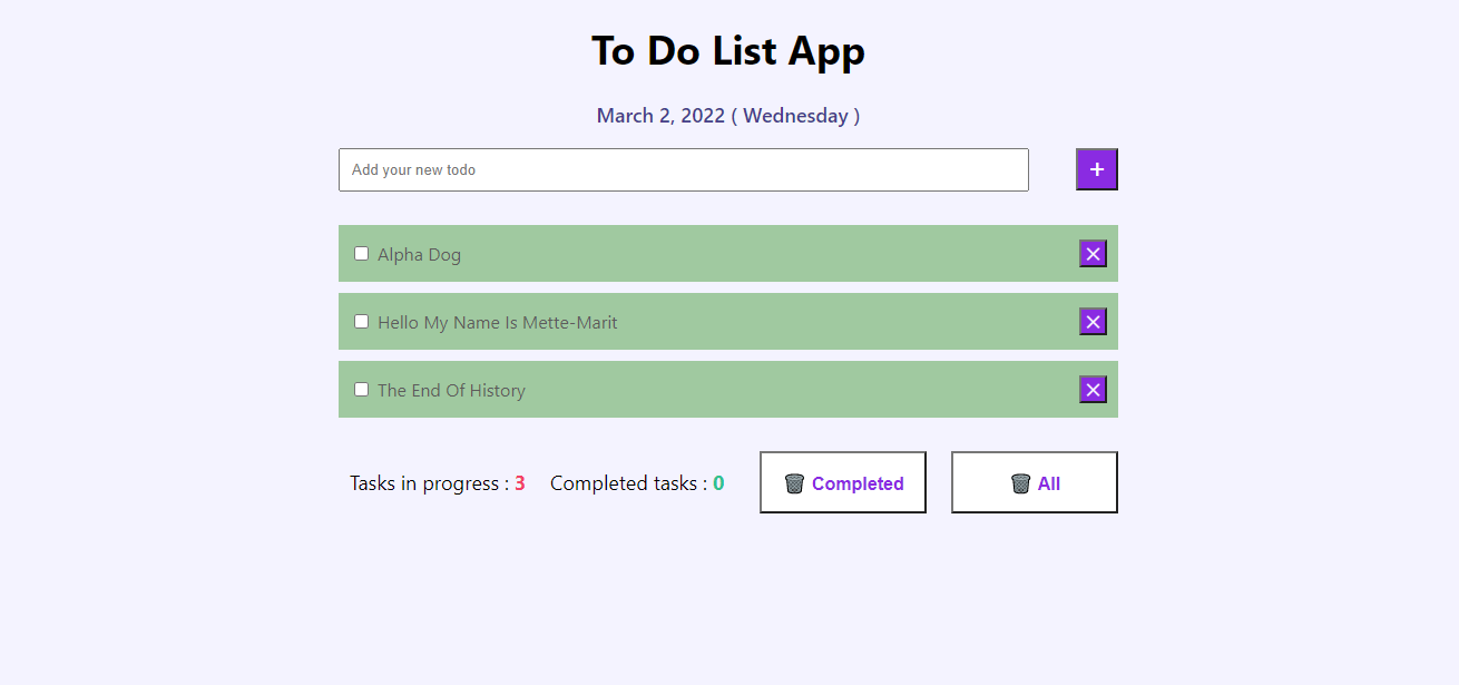 todo list app